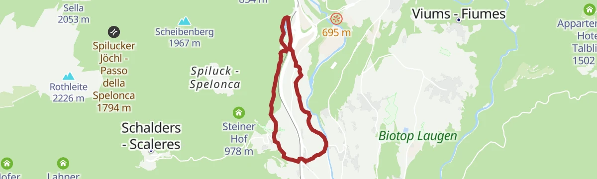 Route map: From Vahrn to Vahrner Lake